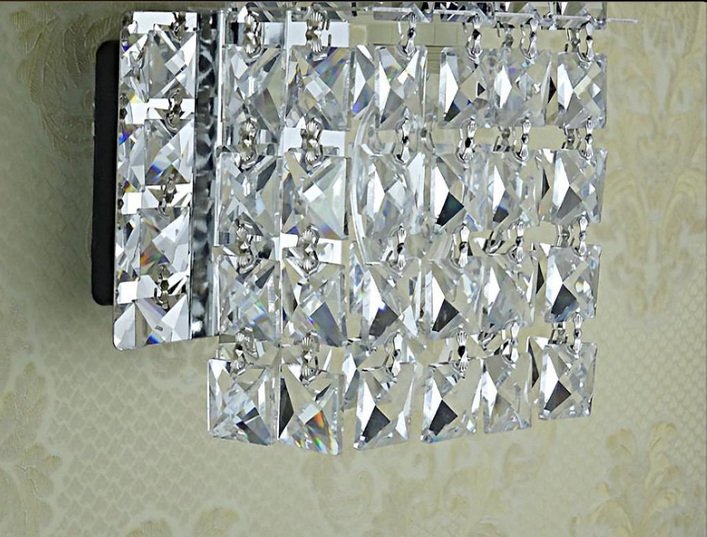 KY LEE Wandleuchte, Nordischer Kristall, E14-Fassung, Glaswandlampe, Indirekte Beleuchtung für Schlafzimmer, Hotels, Flure und mehr