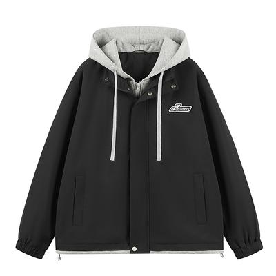 Jacket Men's Spring and Autumn Casual Hooded Jacket Men's Korean Style Trendy Loose Hong Kong Style Versatile Outdoor Workwear Jacket