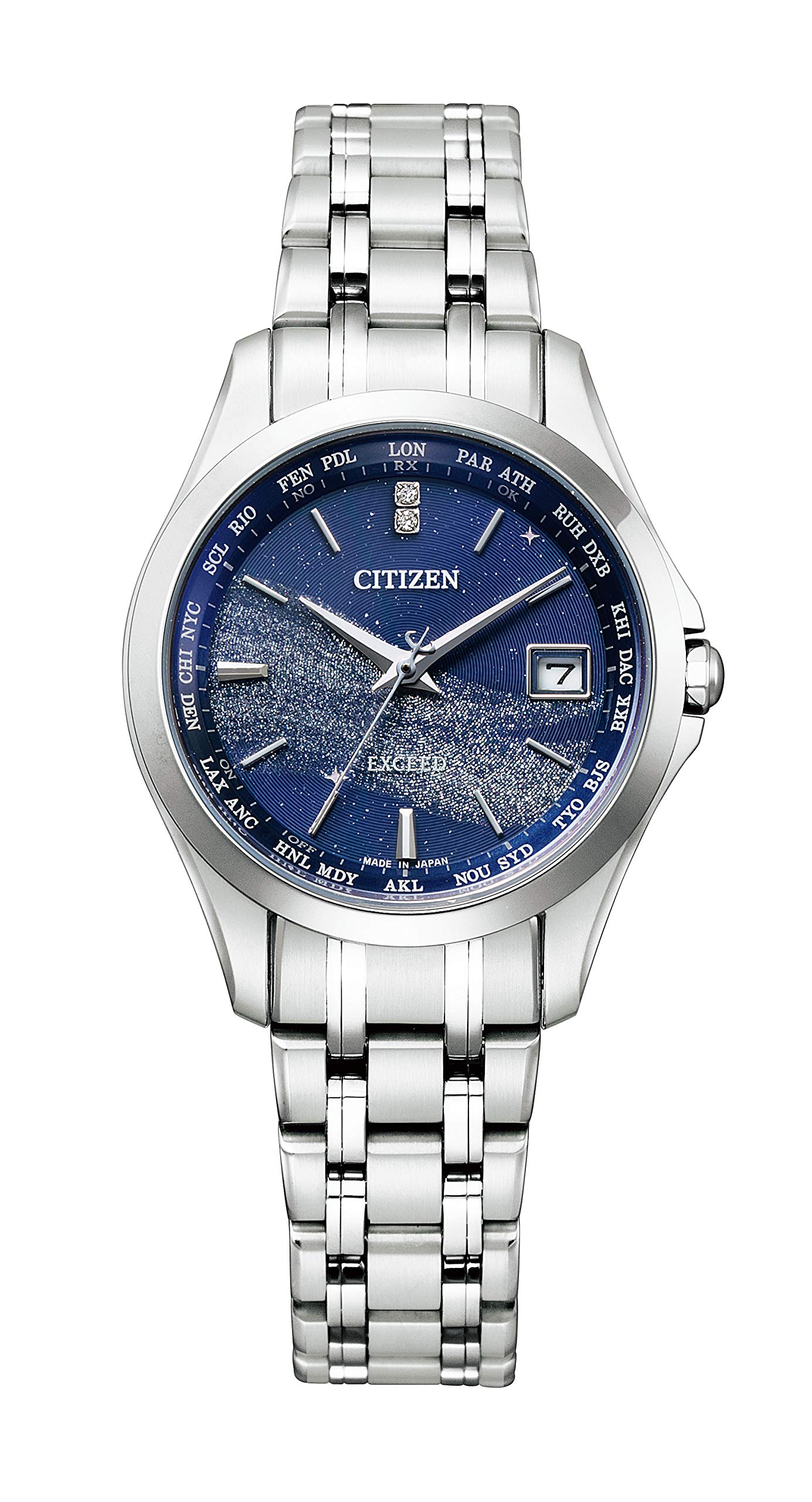 

Exceed Radio Watch Direct Flight Pair Tanabata Motif Limited Model Limited to 600 Pieces Silver [Citizen] Eco-Drive Milky Way EC1120-59M Women s