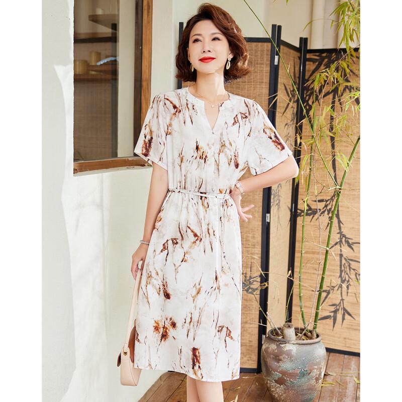 Pastel Women's Summer Elegant Printed V-Neck Midi Dress