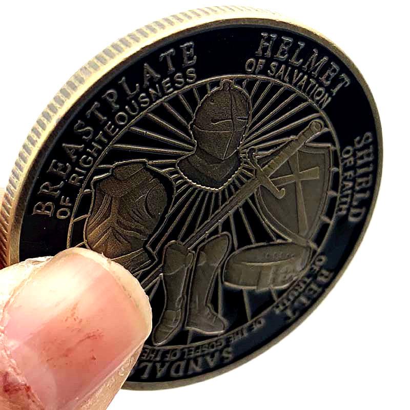 Armored Warrior, Blue Bronze, Painted Commemorative Coins, Collection, Knight, Relief, Armor, Warrior, Coins, Commemorative Medals