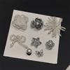 1Set New Pearl Bow Buckle Crystal Mary Jane Ballet Shoe Charms with Flower Beads Shoe Decoration Accessories
