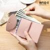 RFID Small Leather Wallet for Women with Coin Pouch Compact Trifold Mini Pocket Wallet with Cash Slot and Card Holders