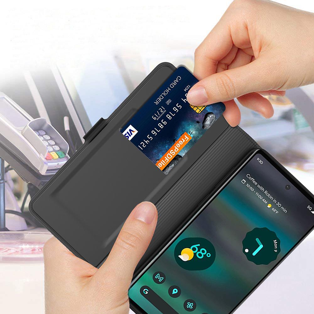 For Google Pixel 8 Pro Card Holder Phone Case PU Leather+TPU Phone Stand Cover