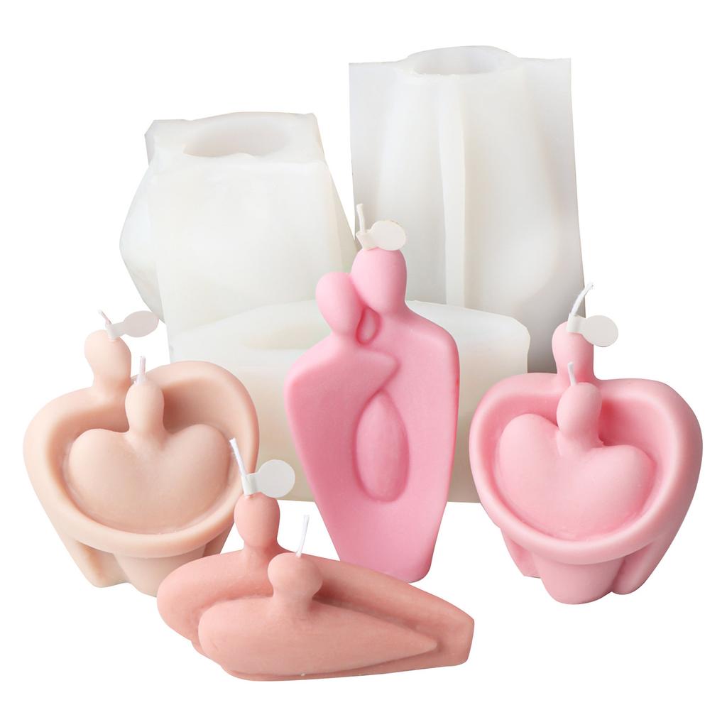 Couple Portrait Silicone Candle Mold Epoxy Resin Mould for DIY Soap Candle Making Handmade Craft Gypsum Decors