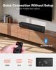 Sound Bar for Smart TV, 2.0 Channel, 450 mm Compact Soundbar TV Speakers for Projector, Bluetooth AUX Connection, Remote Control, Easy Setup, 80W