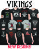 Unisex Viking Multi T-skjorte Herre Dame T-skjorter Topp Nordiske Sjøfarere Valhall Viking Båt Nordisk