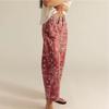 Herbst und Winter Damen lockere Jeans Blumenmuster Denim Neun-Punkt-Hose Weiter Bein Mittlere Taille Jeans