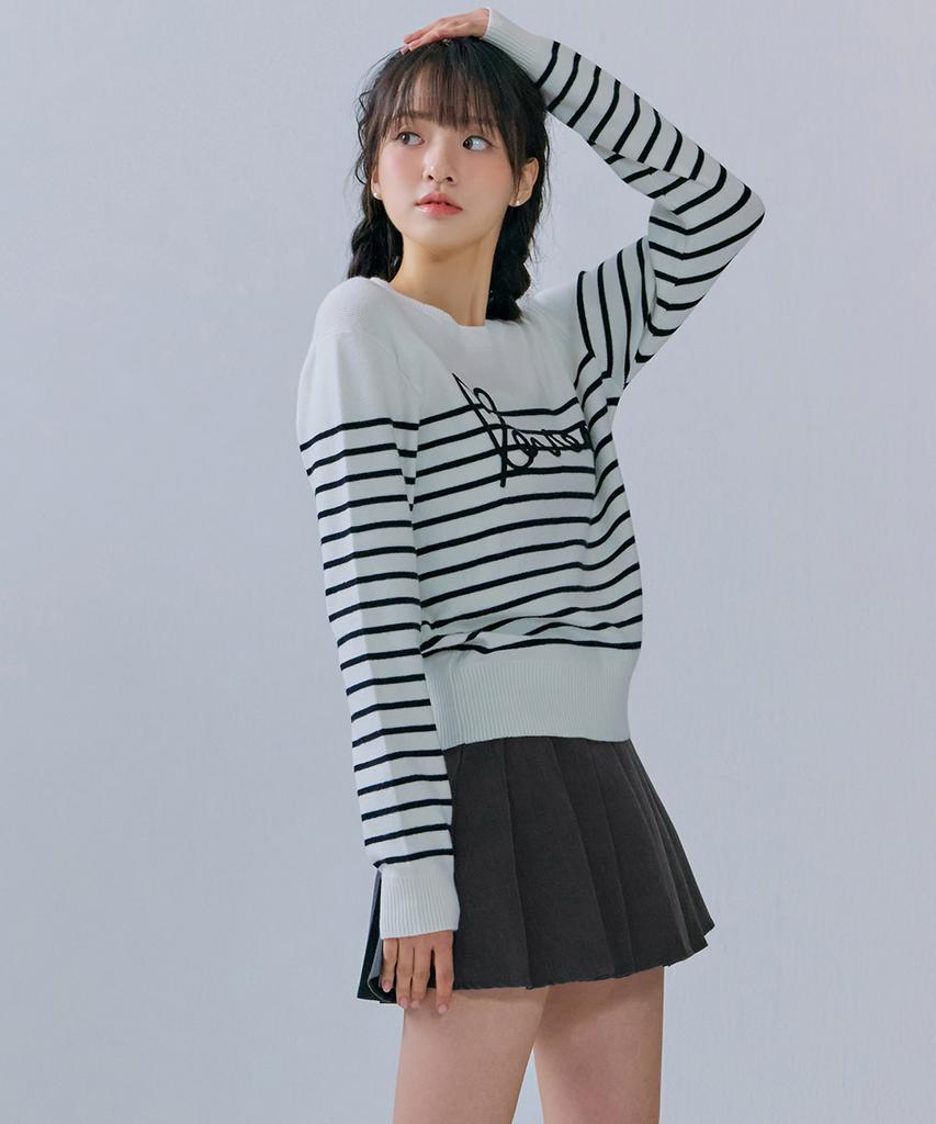 CHASECULT Women'S Striped Embroidered Sweater-Cfrg5263C01