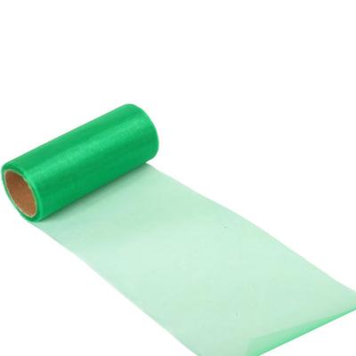 Spool of Green Organza, 12 Cm Wide and 9 M Long