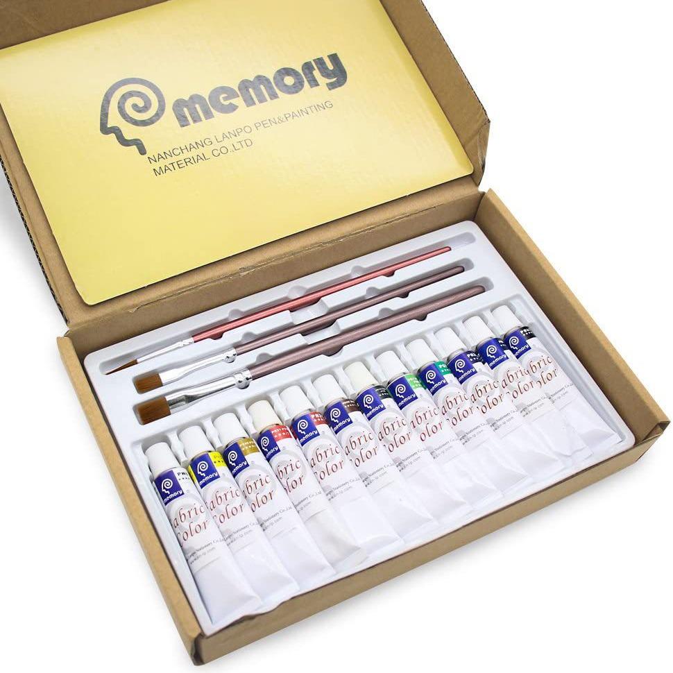 12-Color 12ml Textile Painting Pigment Set for DIY Hand-Painted Creations