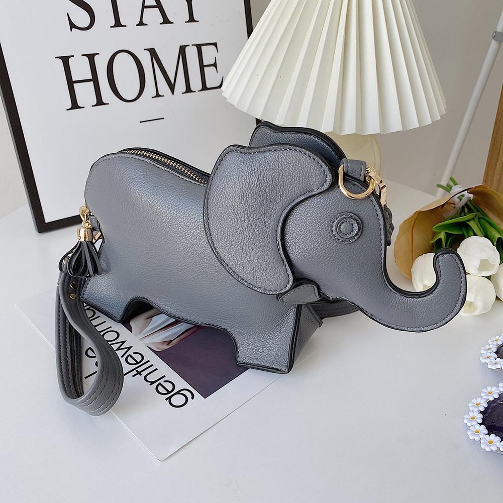 Stylish Women Shoulder Handbags Creative Elephant Funny Solid Color Female Wristlet Single Shoulder Crossbody Bag