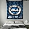 Custom Name Brighton&Hove Albion Wall Tapestry Aesthetic Wall Hanging Printed Fabric Blanket Decorative Tapestries for Bedroom Living Room Home Decor
