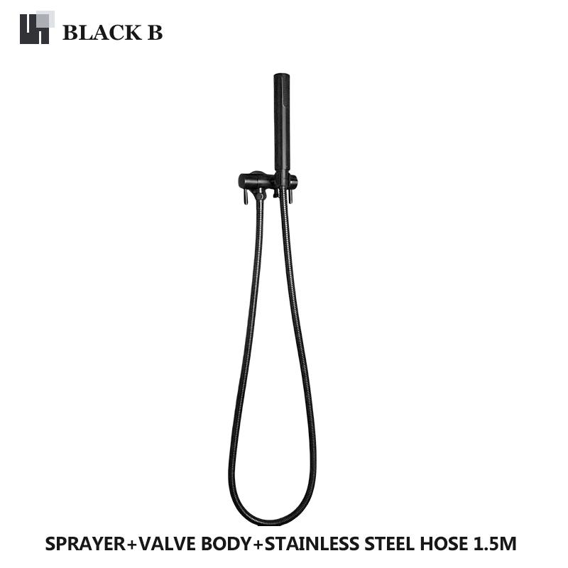 Handheld Toilet Bidet Spray Gun Set Bathroom Self-Cleaning Handheld Three-Function Sprayer Double Outlet Angle Valve Accessories