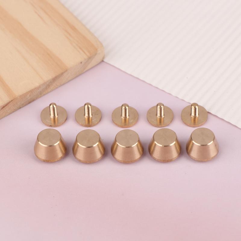 5Set High Quality Solid Brass Rivet And Screws Diy Leather Bag Decoration Suitcase Botton Feet Rivet Accessories