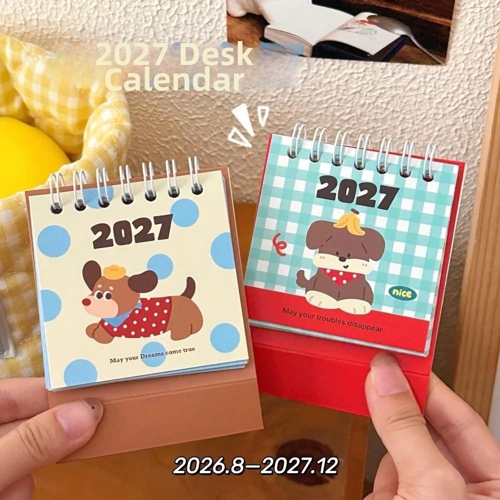 Animal Puppy 2027 Mini Desk Calendar Paper Material Desktop Calendar Gift Giving