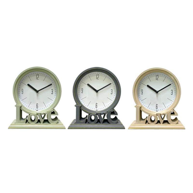 Stylish Quiet Movement Desktop Clock Love Letter Mantels Clock Decoration for Living Room Bedroom or Office Enhancing