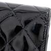 Chanel Matelasse Brilliant Purse A48691 Two-fold Long Wallet Black Enamel Women Used
