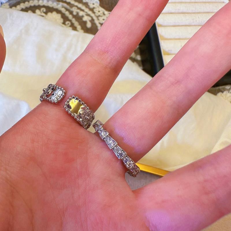 Elegant Green Snake Bamboo Ring For Women Adjustable Fashion Accessory