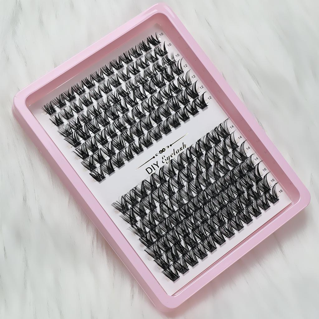 Wimpern-Cluster D-Schwung Flauschig Wispy Cluster Wimpern 8-16mm DIY Wimpernverlängerungen Natürlicher Look Wiederverwendbar
