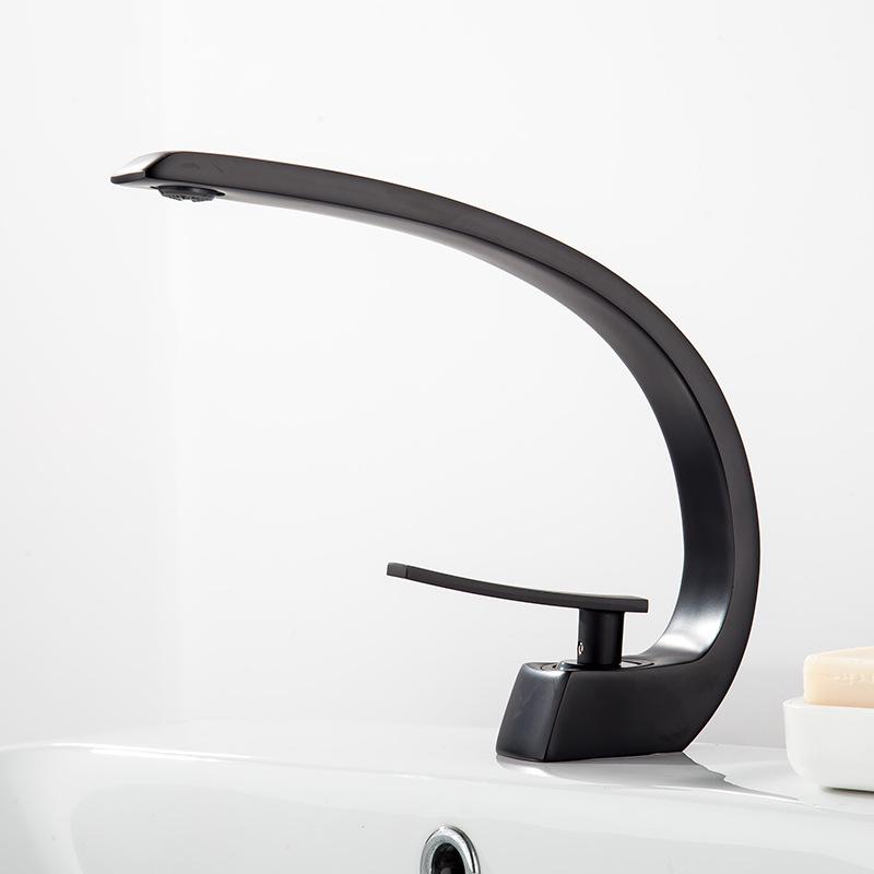 

Black Dual Temperature Bathroom Faucet for Cross-Border Trade Black Aluminum