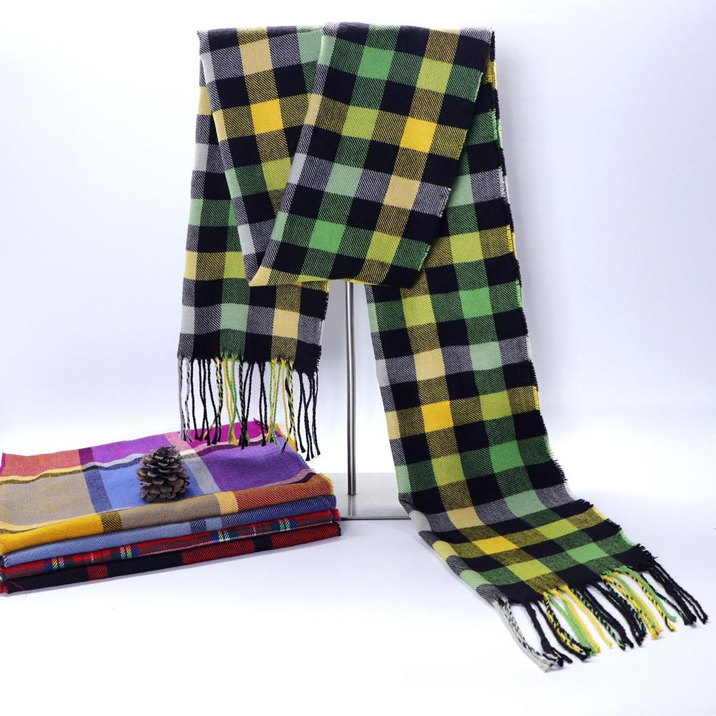 2025 Autumn/Winter Korean Style Imitation Cashmere Plaid Scarf for Men