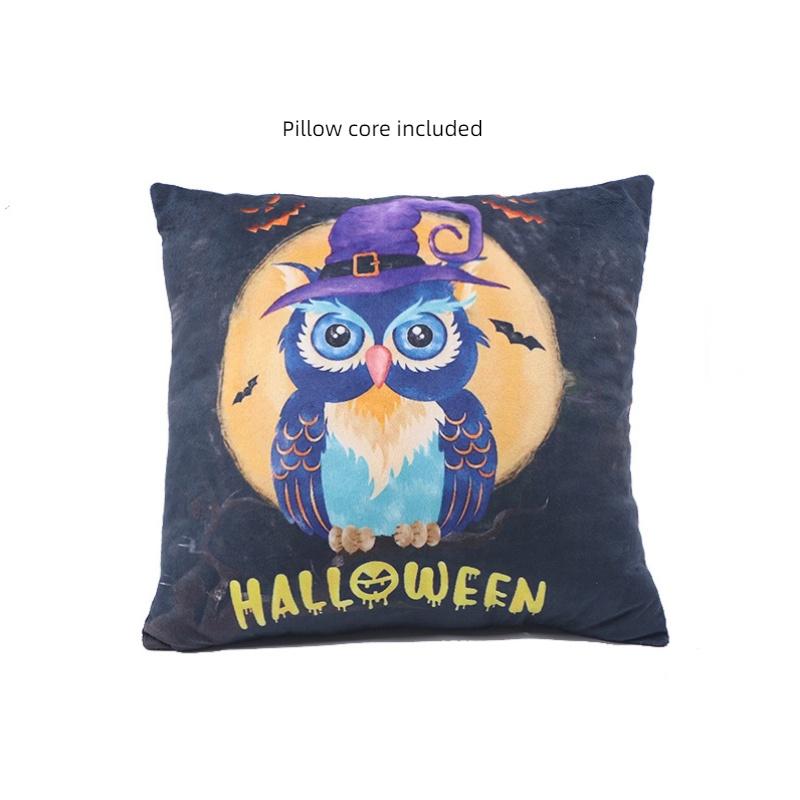 

Printed Halloween Funny Plush Cushion Pillow Office Living Room Decoration Gifts чёрный