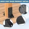 Heavy-Duty Deck Railing Support Steel Railing Post Bracket Post Support Bracket  Fence