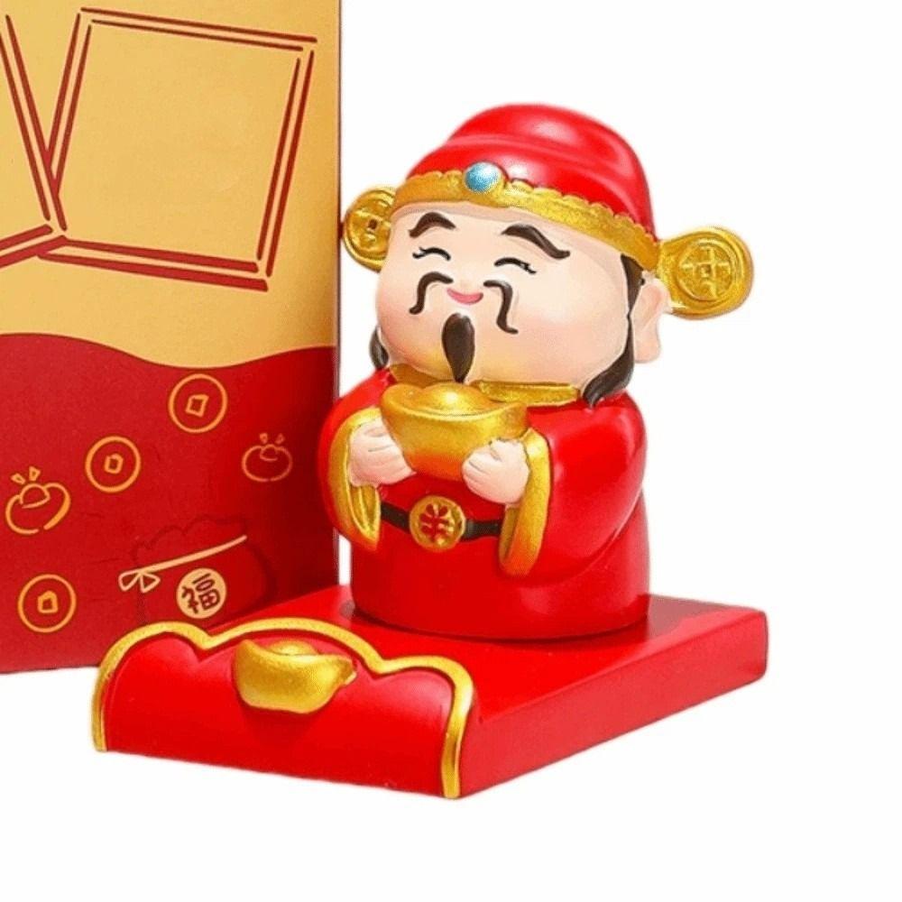 Resin Chinese New Year Figurines Festival Decorative Statue Mobile Phone Stand  Table Desk