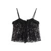 Zbzr Spring New Women Clothes Western Style Fashion Simple and Versatile Casual Sequins Sling Top 9491887
