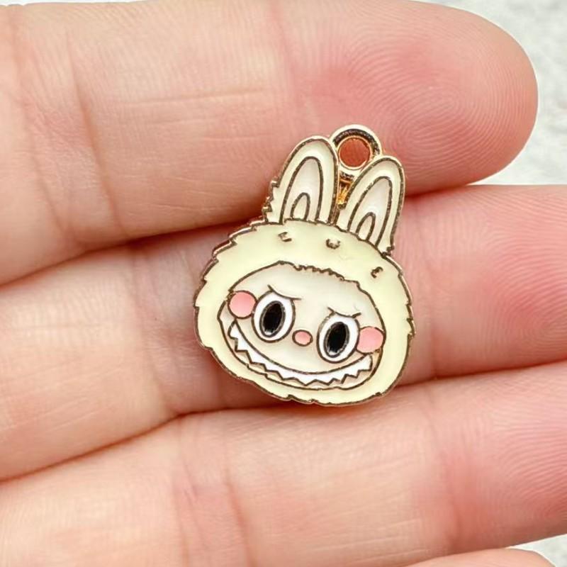 5pcs Cartoon Enamel rabbit Charm Pendants DIY Handmade Earrings Bracelets Necklaces Jewelry Making Crafts Accessories