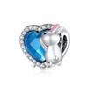 Copper Metal Blue Series Dragonfly Butterfly Bird Pansy Flower Pendant Bead Component Charm Bead Component Compatible With 4MM hole diameter Bracelet