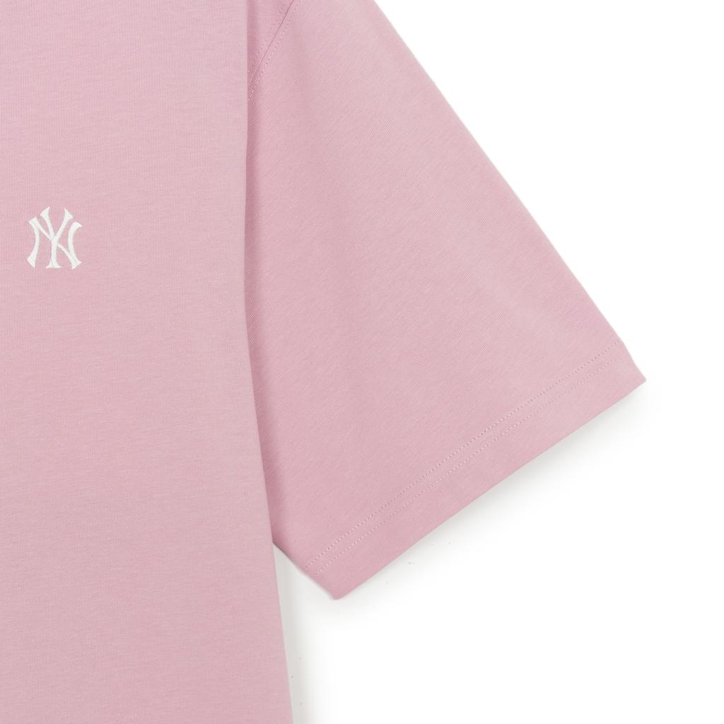 New MLB New York Yankees Basic Collection SS25 T Shirt Unisex Heather Gray Pink 3ATSB6153-50PKM