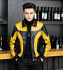 European size thickened spring and autumn casual men's leather jacket fashion splicing locomotive retro leather jacket men's clothing