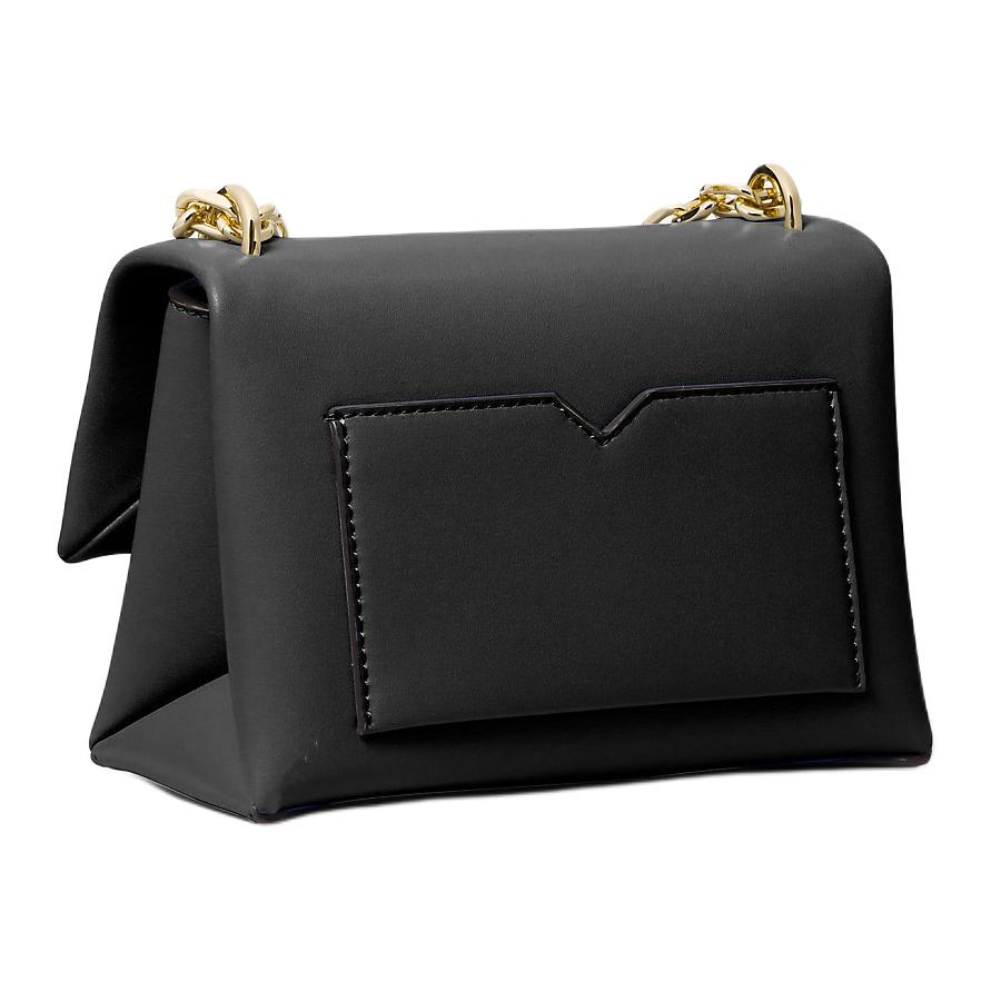 Michael Kors Mk Cece 18 Metal Logo Snap Closure Cotton Blend Shoulder Crossbody Bag Small Women Bags Black 35F2G0EC5O-BLACK