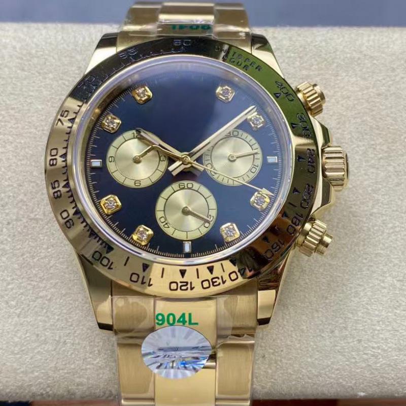 Rolex Daytona 40mm Diamond-Inlaid Multifunctional Automatic Mechanical Men's Watch.