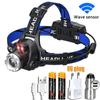 Super Brigh LED Induction Headlamp USB Rechargeable Headlight Aluminium Alloy Outdoor Waterproof Head Lamp High Lumen Head Torch