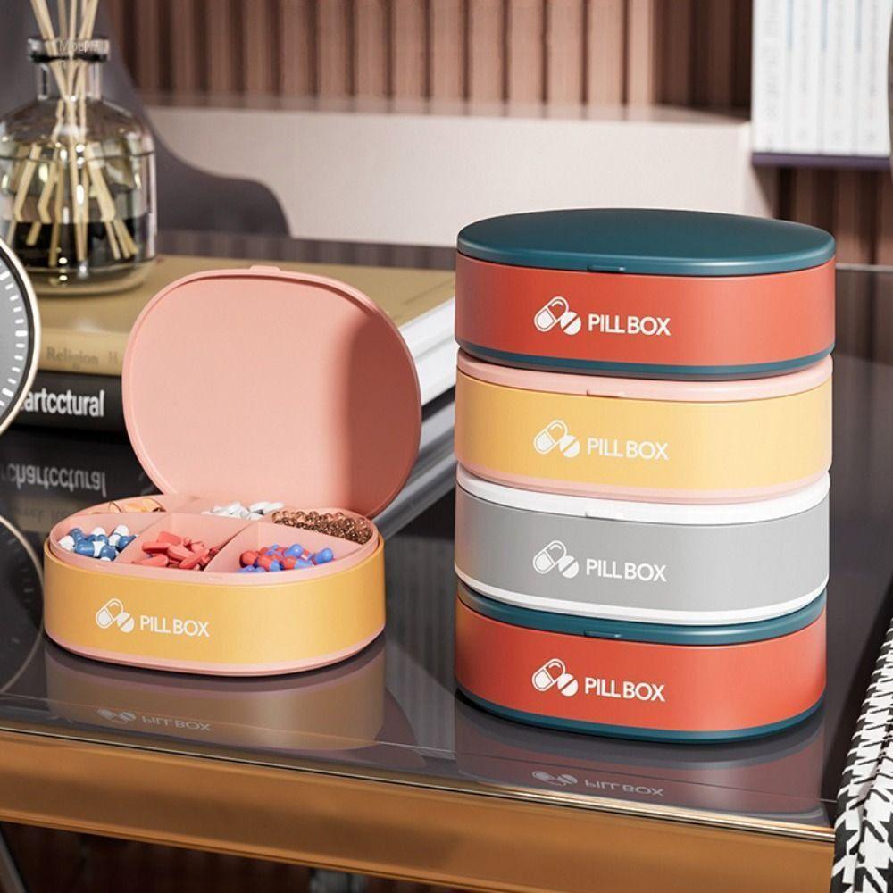 

Коробка для дозирования таблеток с 6 ремнями, влагостойкий органайзер для таблеток, портативный футляр для хранения лекарств для дома