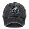 Wolf Eagle Graphic Baseball Cap Washed Cotton Adjustable Outdoor Style Casual Unsex Hat