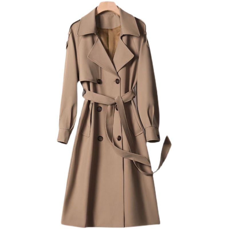 Damen Herbst Midilanger Trenchcoat - 2025 Schlankmachende Überknie-Übergröße Jacke