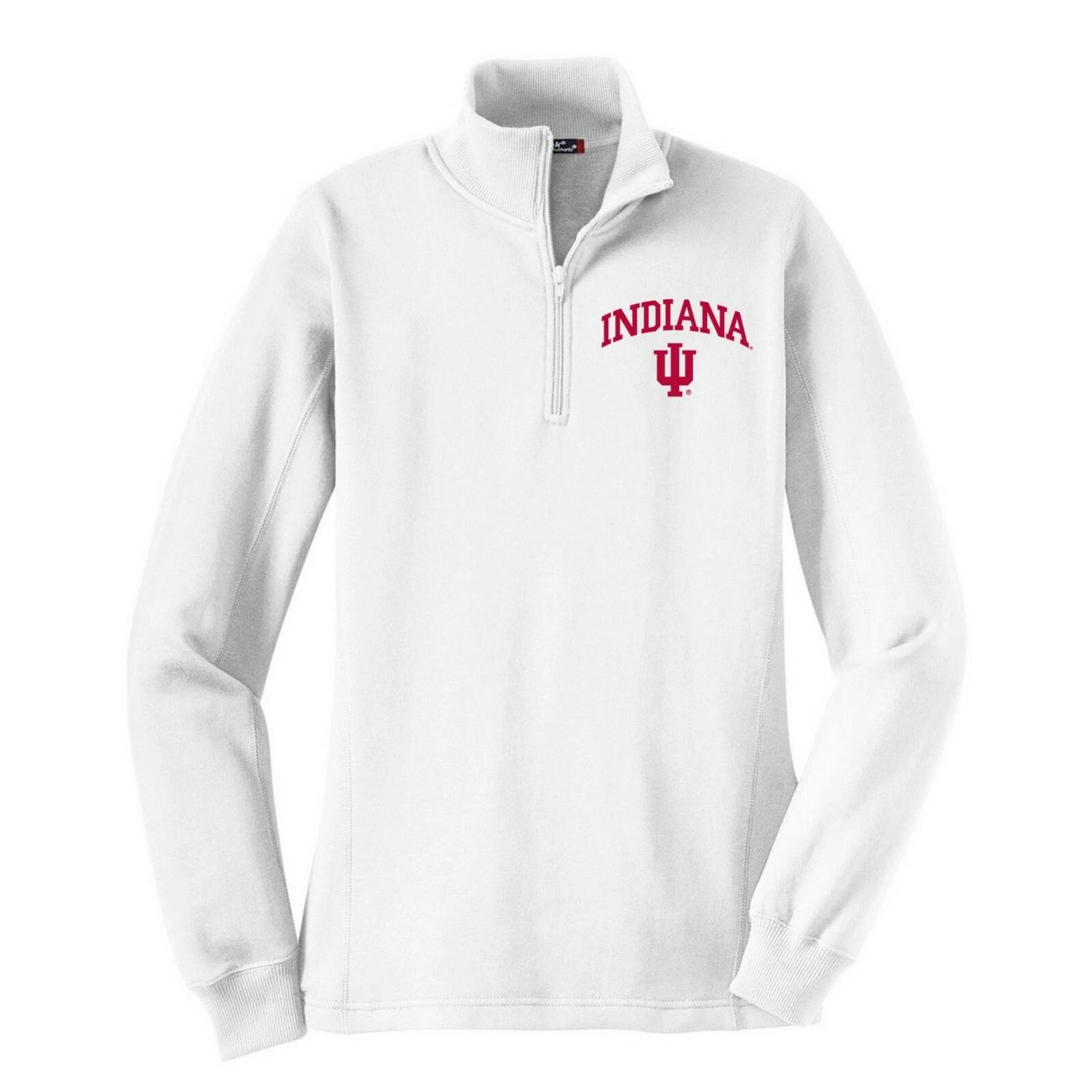 Indiana Hoosiers Arch Logo Left Chest University (1/4) Quarter Zip Sweatshirt 3XL