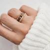 3pcs Womens Stainless Steel Natural Stone Freshwater Pearl Ring Set Handmade Elastic Simple Versatile Jewelry Christmas gifts