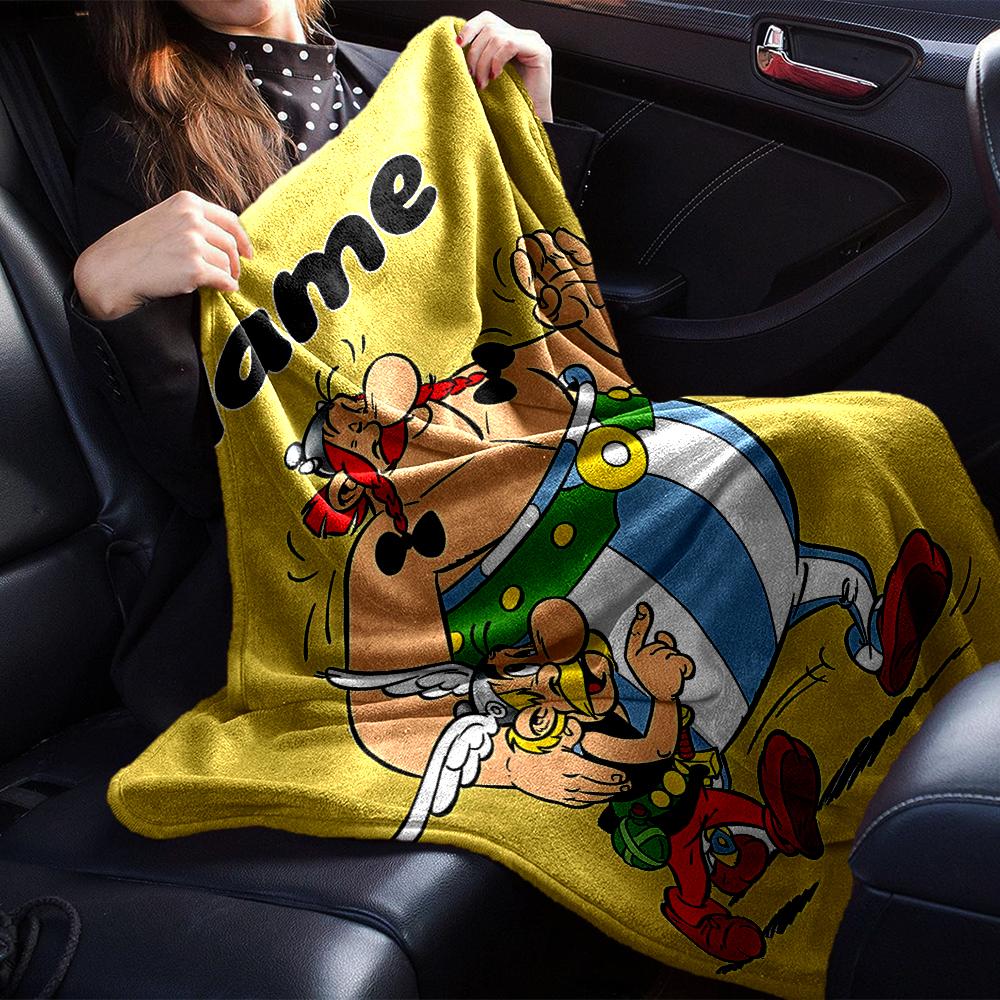 Personalisierbare Decke mit Namen und Persönlichkeit Asterix, Weich & Warm, für Sofa, Büro, Bett, Reise, Mittagspause, Geschenk, Geeignet für alle Jahreszeiten