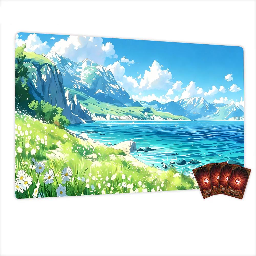 Anime Strand Wellen XXL Spielmatte Großes Gaming-Mauspad Rutschfest Große Schreibtischmatte für Laptop PC Büro Heimdeko Mauspads Mauspads