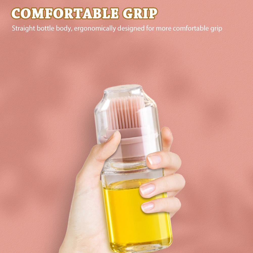 150ml 2-In-1 Oil Bottle With Brush Large Capacity Measuring Oil Container Kitchen Cookware
