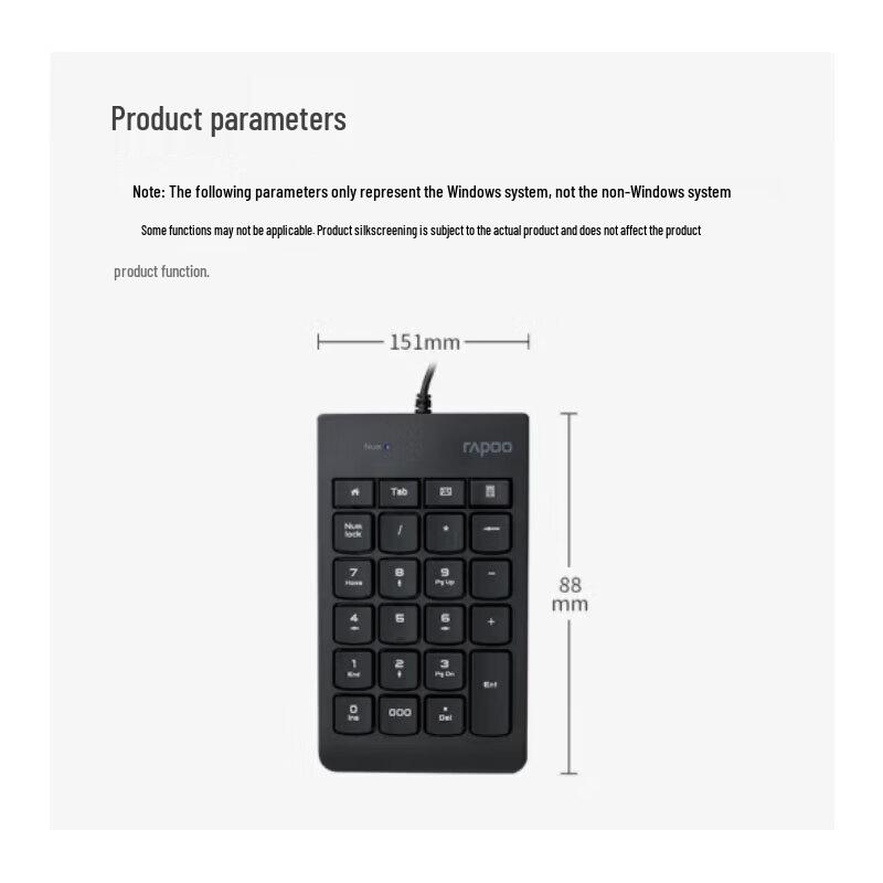 Rapoo K10 Wired Numeric Keypad