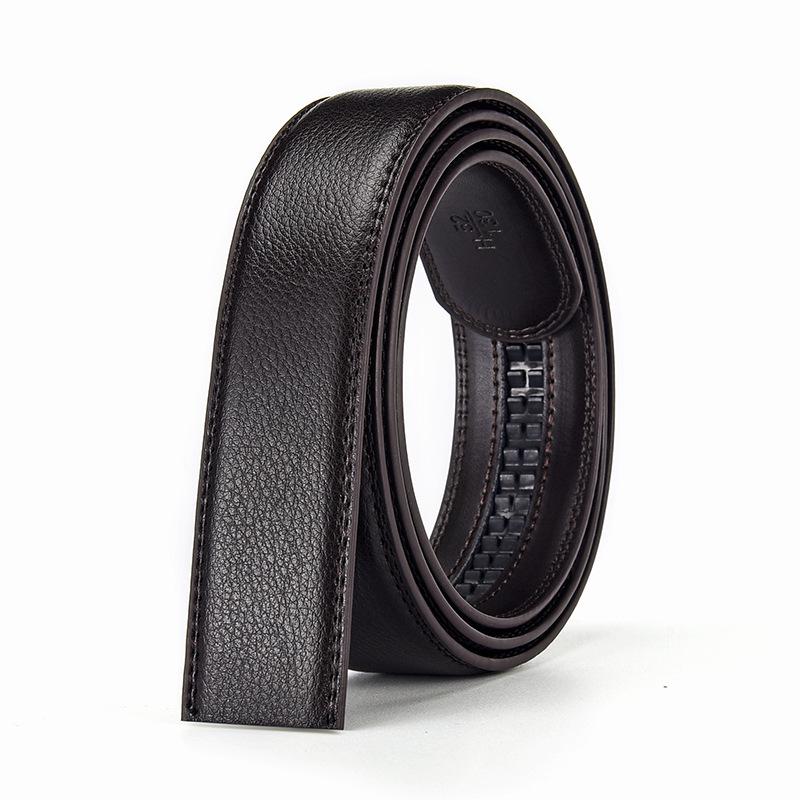 

Men s Genuine Leather Belt with Headless Automatic Buckle - Cowhide Business Belt for Middle-Aged and Young Adults 130cm