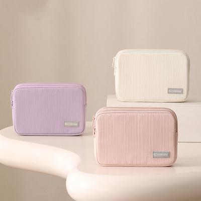 Portable Large Capacity Makeup Bag, Waterproof Toiletry Pouch with Compartments Wrinkle Cosmetic Organizer