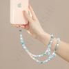 ins color long neck mobile phone chain fashionable acrylic beaded mobile phone lanyard convenient messenger mobile phone chain