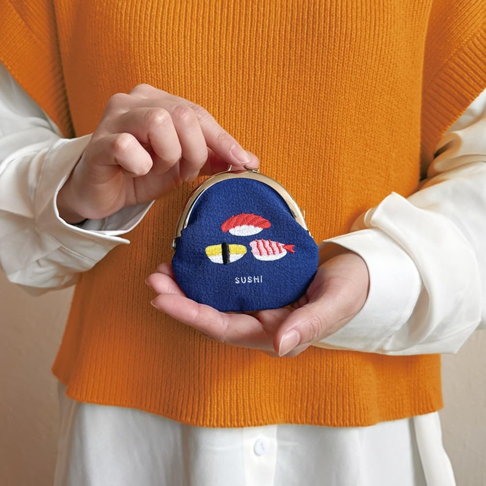 Decor Corporation Souvenir Nippon Bestickte Falttasche mit D1 H11 Sushi, Größe ca.. W8.8 JP-29480